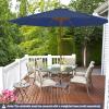 Giantex 10FT Patio Umbrella, Outdoor Table Market Umbrella with 8 Bamboo Ribs, Pulley Lift and Ventilation Hole, Outdoor Sunshade Umbrella for Poolside Backyard Beach(Navy)