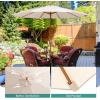 Giantex 10FT Patio Umbrella, Outdoor Table Market Umbrella with 8 Bamboo Ribs, Pulley Lift and Ventilation Hole, Outdoor Sunshade Umbrella for Poolside Backyard Beach(Beige)