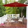 Giantex 10FT Patio Umbrella, Outdoor Table Market Umbrella with 8 Bamboo Ribs, Pulley Lift and Ventilation Hole, Outdoor Sunshade Umbrella for Poolside Backyard Beach(Burgundy)