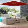 Giantex 10FT Patio Umbrella, Outdoor Table Market Umbrella with 8 Bamboo Ribs, Pulley Lift and Ventilation Hole, Outdoor Sunshade Umbrella for Poolside Backyard Beach(Burgundy)