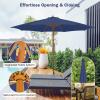 Giantex 10FT Patio Umbrella, Outdoor Table Market Umbrella with 8 Bamboo Ribs, Pulley Lift and Ventilation Hole, Outdoor Sunshade Umbrella for Poolside Backyard Beach(Navy)