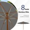 Giantex 10FT Patio Umbrella, Outdoor Table Market Umbrella with 8 Bamboo Ribs, Pulley Lift and Ventilation Hole, Outdoor Sunshade Umbrella for Poolside Backyard Beach(Gray)