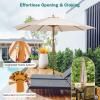Giantex 10FT Patio Umbrella, Outdoor Table Market Umbrella with 8 Bamboo Ribs, Pulley Lift and Ventilation Hole, Outdoor Sunshade Umbrella for Poolside Backyard Beach(Beige)