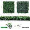 Giantex 12PCS 20x20inch Artificial Boxwood Panels, 33.3 Square Feet Faux Greenery Wall Privacy Hedge Screen for Wedding Decorations Fence Backdrop, Outdoor Patio Garden Topiary Hedge Protective Screen(Green Milan Leaves)