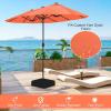 Giantex 13ft Large Patio Umbrella with Base, Double-Sided Outdoor Umbrella with Crank Handle, Umbrella Base Stand with 2 Sandbags, 12 Metal Ribs, Market Umbrellas for Garden Poolside Deck(Orange)
