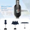 Giantex 13ft Large Patio Umbrella with Base, Double-Sided Outdoor Umbrella with Crank Handle, Umbrella Base Stand with 2 Sandbags, 12 Metal Ribs, Market Umbrellas for Garden Poolside Deck(Navy)