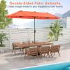 Giantex 13ft Large Patio Umbrella with Base, Double-Sided Outdoor Umbrella with Crank Handle, Umbrella Base Stand with 2 Sandbags, 12 Metal Ribs, Market Umbrellas for Garden Poolside Deck(Orange)