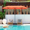 Giantex 13ft Large Patio Umbrella with Base, Double-Sided Outdoor Umbrella with Crank Handle, Umbrella Base Stand with 2 Sandbags, 12 Metal Ribs, Market Umbrellas for Garden Poolside Deck(Orange)