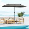 Giantex 13ft Large Patio Umbrella with Base, Double-Sided Outdoor Umbrella with Crank Handle, Umbrella Base Stand with 2 Sandbags, 12 Metal Ribs, Market Umbrellas for Garden Poolside Deck(Gray)