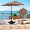 Giantex 13ft Large Patio Umbrella with Base, Double-Sided Outdoor Umbrella with Crank Handle, Umbrella Base Stand with 2 Sandbags, 12 Metal Ribs, Market Umbrellas for Garden Poolside Deck(Tan)