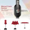 Giantex 13ft Large Patio Umbrella with Base, Double-Sided Outdoor Umbrella with Crank Handle, Umbrella Base Stand with 2 Sandbags, 12 Metal Ribs, Market Umbrellas for Garden Poolside Deck(Burgundy)