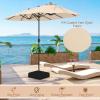 Giantex 13ft Large Patio Umbrella with Base, Double-Sided Outdoor Umbrella with Crank Handle, Umbrella Base Stand with 2 Sandbags, 12 Metal Ribs, Market Umbrellas for Garden Poolside Deck(Beige)