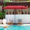 Giantex 13ft Large Patio Umbrella with Base, Double-Sided Outdoor Umbrella with Crank Handle, Umbrella Base Stand with 2 Sandbags, 12 Metal Ribs, Market Umbrellas for Garden Poolside Deck(Burgundy)