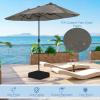 Giantex 13ft Large Patio Umbrella with Base, Double-Sided Outdoor Umbrella with Crank Handle, Umbrella Base Stand with 2 Sandbags, 12 Metal Ribs, Market Umbrellas for Garden Poolside Deck(Gray)