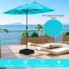 Giantex 13ft Large Patio Umbrella with Base, Double-Sided Outdoor Umbrella with Crank Handle, Umbrella Base Stand with 2 Sandbags, 12 Metal Ribs, Market Umbrellas for Garden Poolside Deck(Turquoise)