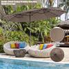 Giantex 15ft Large Outdoor Umbrella Double-Sided, 48 Solar Lights, Auto-Charging Solar Panel, Extra Large Patio Umbrella with Base and Crank, Outdoor Market Umbrellas for Poolside Garden(Tan)