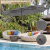 Giantex 15ft Large Outdoor Umbrella Double-Sided, 48 Solar Lights, Auto-Charging Solar Panel, Extra Large Patio Umbrella with Base and Crank, Outdoor Market Umbrellas for Poolside Garden(Gray)