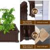 Giantex 2 Pcs Plant Raised Bed, Planter for Vegetables Flower, Outdoor Garden Plant Box Patio Backyard, Easy Assembly, 48”Lx24”Wx12”H, Brown