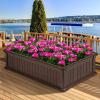 Giantex 2 Pcs Plant Raised Bed, Planter for Vegetables Flower, Outdoor Garden Plant Box Patio Backyard, Easy Assembly, 48”Lx24”Wx12”H, Brown
