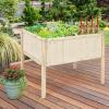 Giantex 2 Pcs Raised Garden Bed, Elevated Wood Planter Box, Planter Raised Beds, with Legs & Black Liner, Planting Raised Beds, Herb Vegetable Flowers Growing Container, Easy Assembly