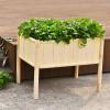 Giantex 2 Pcs Raised Garden Bed, Elevated Wood Planter Box, Planter Raised Beds, with Legs & Black Liner, Planting Raised Beds, Herb Vegetable Flowers Growing Container, Easy Assembly
