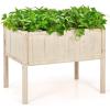 Giantex 2 Pcs Raised Garden Bed, Elevated Wood Planter Box, Planter Raised Beds, with Legs & Black Liner, Planting Raised Beds, Herb Vegetable Flowers Growing Container, Easy Assembly