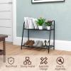 Giantex 2 Tier Metal Plant Stand, Indoor Outdoor Plant Shelf, Flower Rack Display Shelf, Flower Pots Holder with Adjustable Feet for Garden, Balcony, Living Room (2-tier (25” x 12” x 24.5”))(2-tier (25” x 12” x 24.5”))