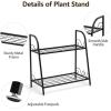 Giantex 2 Tier Metal Plant Stand, Indoor Outdoor Plant Shelf, Flower Rack Display Shelf, Flower Pots Holder with Adjustable Feet for Garden, Balcony, Living Room (2-tier (25” x 12” x 24.5”))(2-tier (25” x 12” x 24.5”))