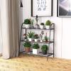 Giantex 2 Tier Metal Plant Stand, Indoor Outdoor Plant Shelf, Flower Rack Display Shelf, Flower Pots Holder with Adjustable Feet for Garden, Balcony, Living Room (2-tier (25” x 12” x 24.5”))(3-tier (32”x 13” x 32”))