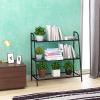 Giantex 2 Tier Metal Plant Stand, Indoor Outdoor Plant Shelf, Flower Rack Display Shelf, Flower Pots Holder with Adjustable Feet for Garden, Balcony, Living Room (2-tier (25” x 12” x 24.5”))(3-tier (32”x 13” x 32”))