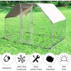 Giantex 23ft Large Metal Chicken Coop, Walk-in Chicken Run Poultry Cage, Waterproof Sun-Proof Cover, Galvanized Steel Frame, Hen Duck Rabbit House Outdoor Farm Yard (23 x 6.6 ft, Half Spire)(Flat)