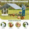 Giantex 23ft Large Metal Chicken Coop, Walk-in Chicken Run Poultry Cage, Waterproof Sun-Proof Cover, Galvanized Steel Frame, Hen Duck Rabbit House Outdoor Farm Yard (23 x 6.6 ft, Half Spire)(Half Spire)