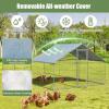 Giantex 23ft Large Metal Chicken Coop, Walk-in Chicken Run Poultry Cage, Waterproof Sun-Proof Cover, Galvanized Steel Frame, Hen Duck Rabbit House Outdoor Farm Yard (23 x 6.6 ft, Half Spire)(Half Spire)
