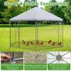 Giantex 23ft Large Metal Chicken Coop, Walk-in Chicken Run Poultry Cage, Waterproof Sun-Proof Cover, Galvanized Steel Frame, Hen Duck Rabbit House Outdoor Farm Yard (23 x 6.6 ft, Half Spire)(Spire)