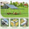 Giantex 23ft Large Metal Chicken Coop, Walk-in Chicken Run Poultry Cage, Waterproof Sun-Proof Cover, Galvanized Steel Frame, Hen Duck Rabbit House Outdoor Farm Yard (23 x 6.6 ft, Half Spire)(Half Spire)