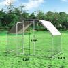 Giantex 23ft Large Metal Chicken Coop, Walk-in Chicken Run Poultry Cage, Waterproof Sun-Proof Cover, Galvanized Steel Frame, Hen Duck Rabbit House Outdoor Farm Yard (23 x 6.6 ft, Half Spire)(Flat)