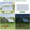 Giantex 23ft Large Metal Chicken Coop, Walk-in Chicken Run Poultry Cage, Waterproof Sun-Proof Cover, Galvanized Steel Frame, Hen Duck Rabbit House Outdoor Farm Yard (23 x 6.6 ft, Half Spire)(Dome)