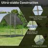 Giantex 23ft Large Metal Chicken Coop, Walk-in Chicken Run Poultry Cage, Waterproof Sun-Proof Cover, Galvanized Steel Frame, Hen Duck Rabbit House Outdoor Farm Yard (23 x 6.6 ft, Half Spire)(Dome)
