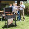 Giantex 24-Inch Charcoal Grill – 2 Foldable Side Tables, Bottom Storage Shelf, 8 Hooks, Adjustable Charcoal Tray, Pull-out Ash Tray, Outdoor BBQ Grill for Family Gatherings Backyard Party Camping(2 Side Tables)