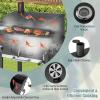 Giantex 24-Inch Charcoal Grill – 2 Foldable Side Tables, Bottom Storage Shelf, 8 Hooks, Adjustable Charcoal Tray, Pull-out Ash Tray, Outdoor BBQ Grill for Family Gatherings Backyard Party Camping(2 Side Tables)