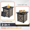 Giantex 25-Inch Propane Fire Pit Table, 40000 BTU Square Gas Firepit Table with Lid, Fire Glass and Adjustable Flame, CSA Approved, 2-in-1 Outdoor Fire Table for Patio and Garden(Classic)