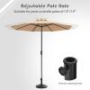 Giantex 27lbs Patio Umbrella Base, 18 Inch Round Outdoor Umbrella Stand for 1.5” or 1.9” Diameter Pole, Heavy Duty Market Umbrella Holder for Garden Beach Yard Poolside, Bronze