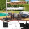 Giantex 284 lbs Fillable Offset Patio Umbrella Base, 4PCS Umbrella Stand Water Sand Weight for Cantilever Umbrella, 4 Connecting Pins, Easy-Filling Spouts, Outdoor Market Umbrella Holder for Garden(284.0 Pounds)