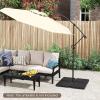 Giantex 284 lbs Fillable Offset Patio Umbrella Base, 4PCS Umbrella Stand Water Sand Weight for Cantilever Umbrella, 4 Connecting Pins, Easy-Filling Spouts, Outdoor Market Umbrella Holder for Garden(225.0 Pounds)