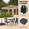 Giantex 284 lbs Fillable Offset Patio Umbrella Base, 4PCS Umbrella Stand Water Sand Weight for Cantilever Umbrella, 4 Connecting Pins, Easy-Filling Spouts, Outdoor Market Umbrella Holder for Garden(220.0 Pounds)