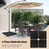 Giantex 284 lbs Fillable Offset Patio Umbrella Base, 4PCS Umbrella Stand Water Sand Weight for Cantilever Umbrella, 4 Connecting Pins, Easy-Filling Spouts, Outdoor Market Umbrella Holder for Garden(220.0 Pounds)