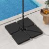 Giantex 284 lbs Fillable Offset Patio Umbrella Base, 4PCS Umbrella Stand Water Sand Weight for Cantilever Umbrella, 4 Connecting Pins, Easy-Filling Spouts, Outdoor Market Umbrella Holder for Garden(225.0 Pounds)