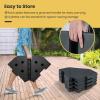 Giantex 284 lbs Fillable Offset Patio Umbrella Base, 4PCS Umbrella Stand Water Sand Weight for Cantilever Umbrella, 4 Connecting Pins, Easy-Filling Spouts, Outdoor Market Umbrella Holder for Garden(208.0 Pounds)