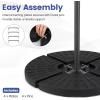 Giantex 284 lbs Fillable Offset Patio Umbrella Base, 4PCS Umbrella Stand Water Sand Weight for Cantilever Umbrella, 4 Connecting Pins, Easy-Filling Spouts, Outdoor Market Umbrella Holder for Garden(184.0 Pounds)