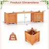 Giantex 2-in-1 Outdoor Bench with 2 Raised Garden Beds, Wood with Teak Oil Finish, Planter Boxes with Open-Ended Base, Garden Bench Seat for Porch Balcony Lawn Yard, DIY Assembly, 42″x11″x11.5″(Honey Wood)